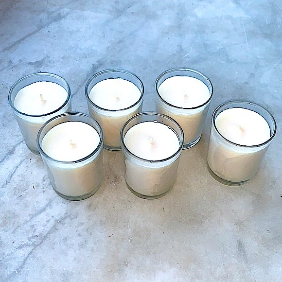 HAVEN STREET CANDLE HARVEST KISS SET OF 6 GLASS VOTIVES RICHLY SCENTED NEW - Picture 4 of 7